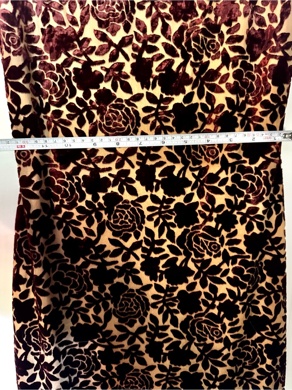 90s🌹Floral velvet burnout mini dress - Picture 8 of 9